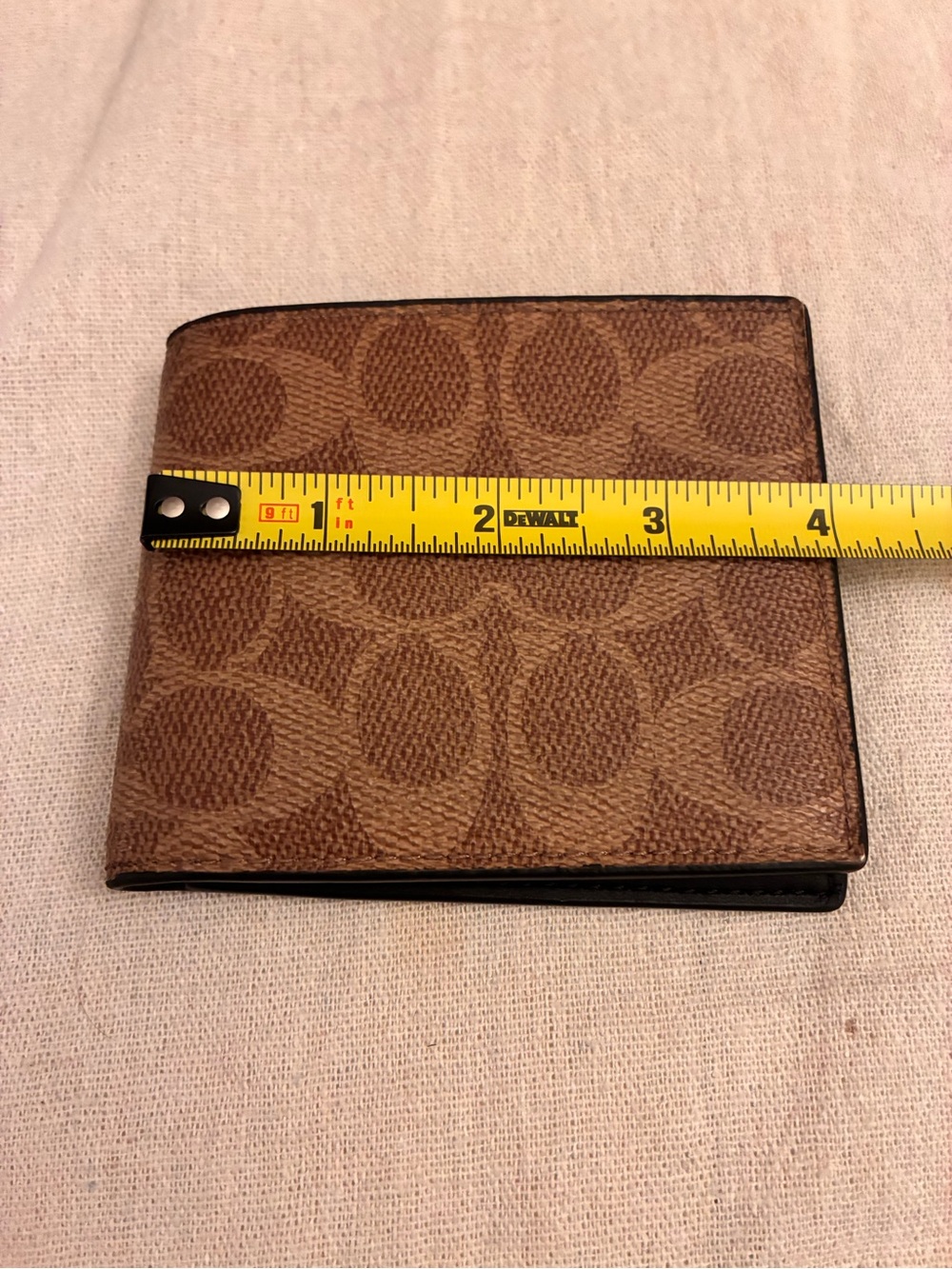 Coach Brown Signature Canvas Bi-Fold Wallet